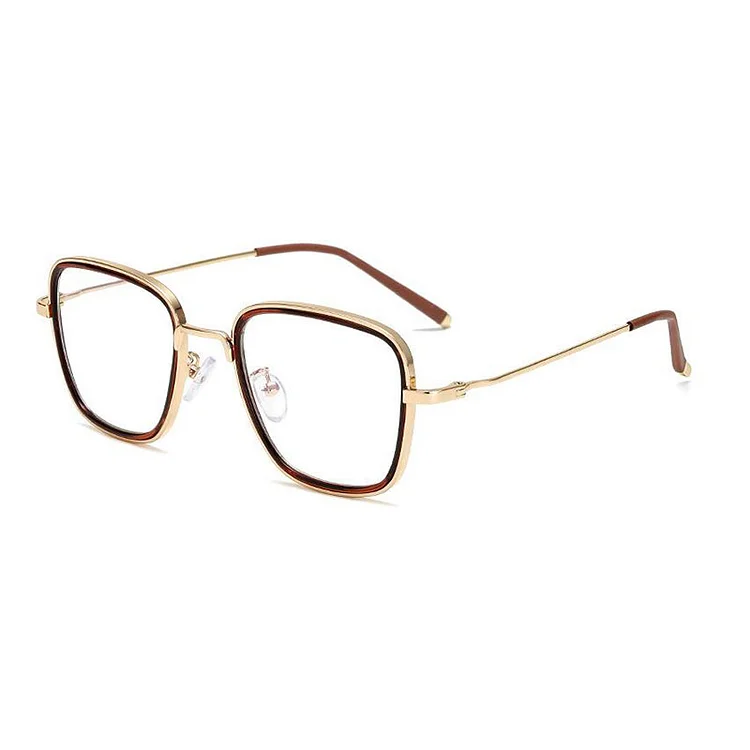 HOTOCHKI Trendy Unisex Anti-radiation Spectacles Eyeglass Vintage Style Women/Men Popular Round Metal Clear Lens Glasses Frame