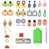 12 Pairs Geometry Diamond Painting Earrings DIY Diamond Art Earrings for Adults