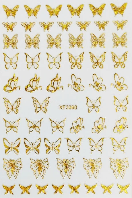New Arrive Nail Art Sticker Decal Decoration Glow In Dark Butterfly Nail Stickes Back Glue Moon Manicure Sticker on Nails Design