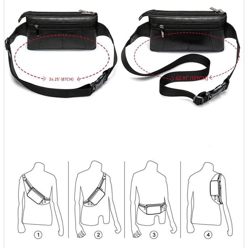 Outdoor Casual Practical Large Capacity Leather Chest Bags