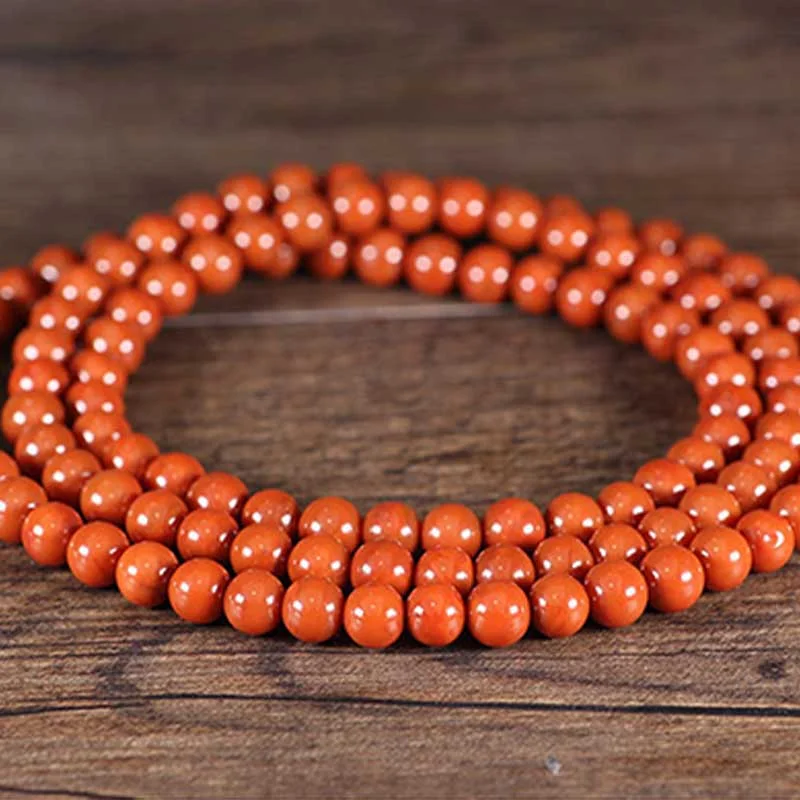 Natural Red Agate 108 Beads Calm Bracelet Mala