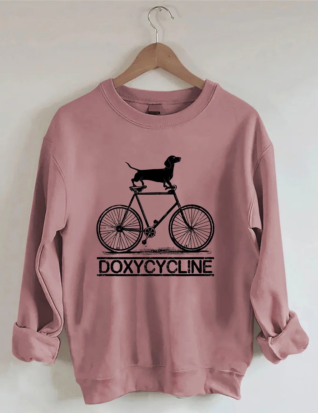 Doxycycline Dachshund On Bicycle Pharmacists Sweatshirt