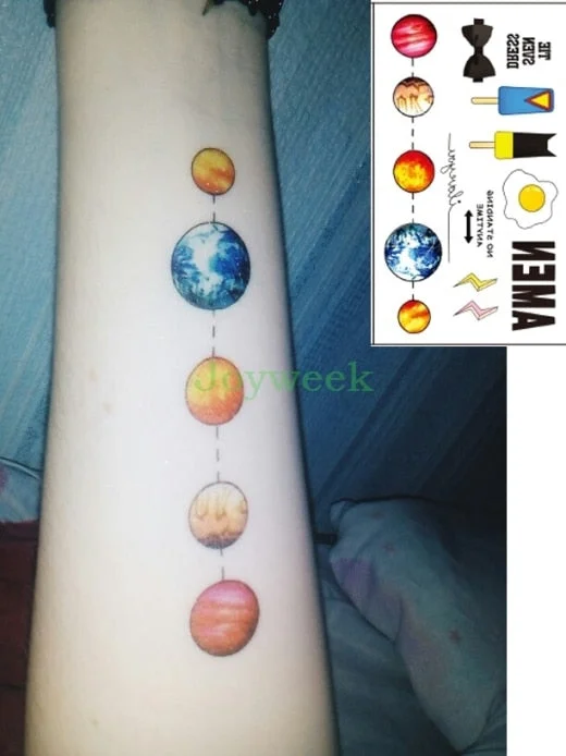 Water Transfer Tattoo Hourglass moon star tatto body art Waterproof Temporary fake Tatoo for man woman kid 10.5*6cm