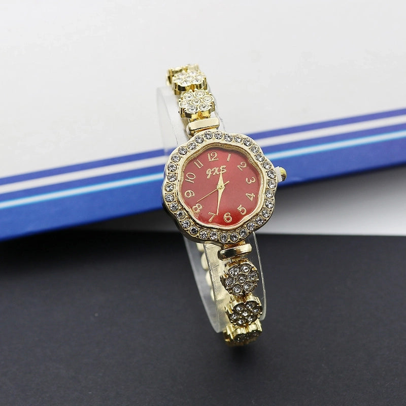 Casual Shiny Flower Jewelry Buckle Quartz Women’s Watches