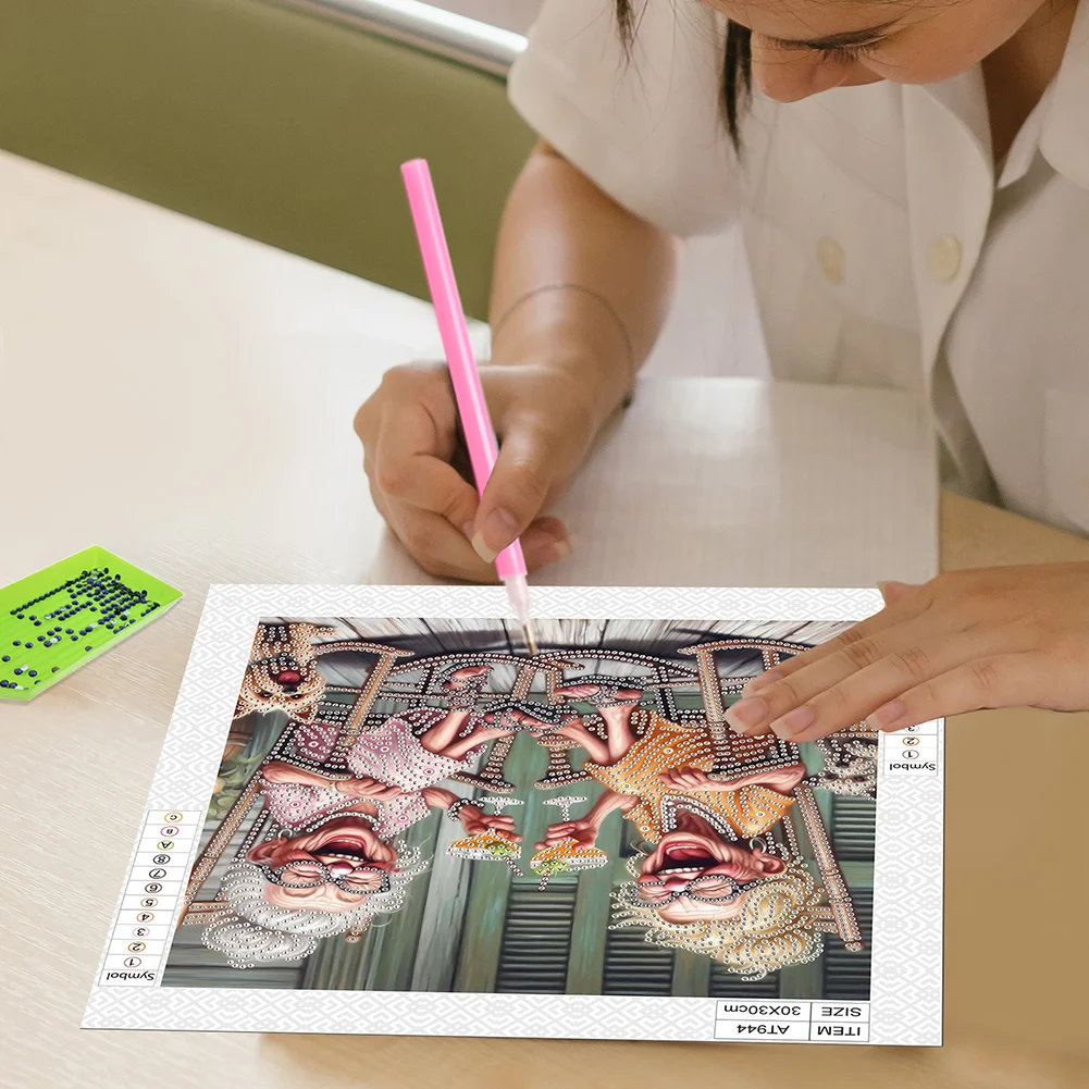 Diamond Painting - Partial Special Shaped Drill - Funny Granny(Canvas|30*30cm)