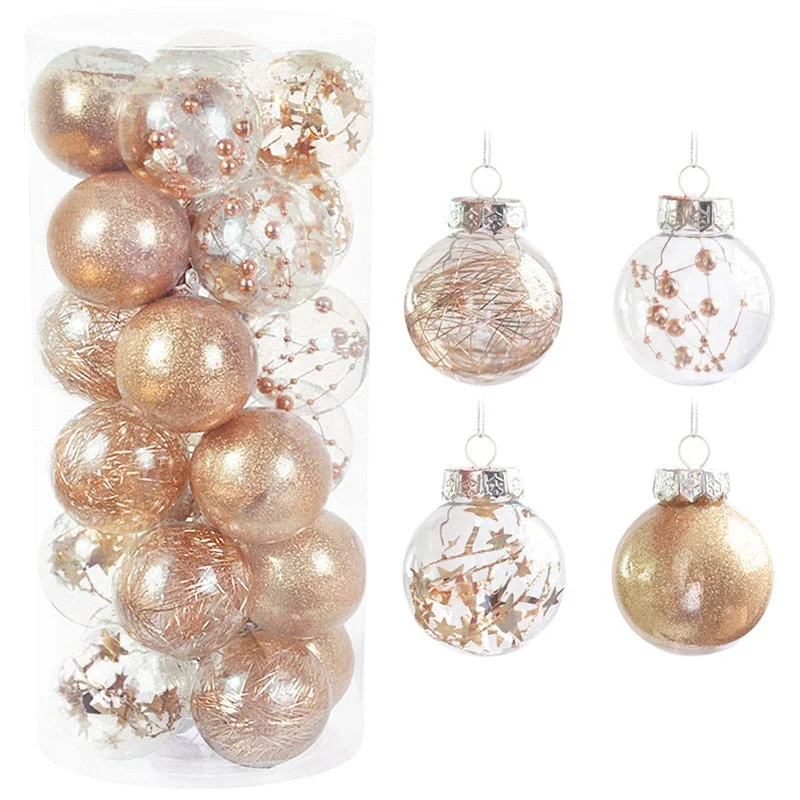 24pcs 6cm Christmas Balls Xmas Tree Hanging Ornaments Ball Christmas Decorations for Home Navidad New Year 2022 Gift Pendant