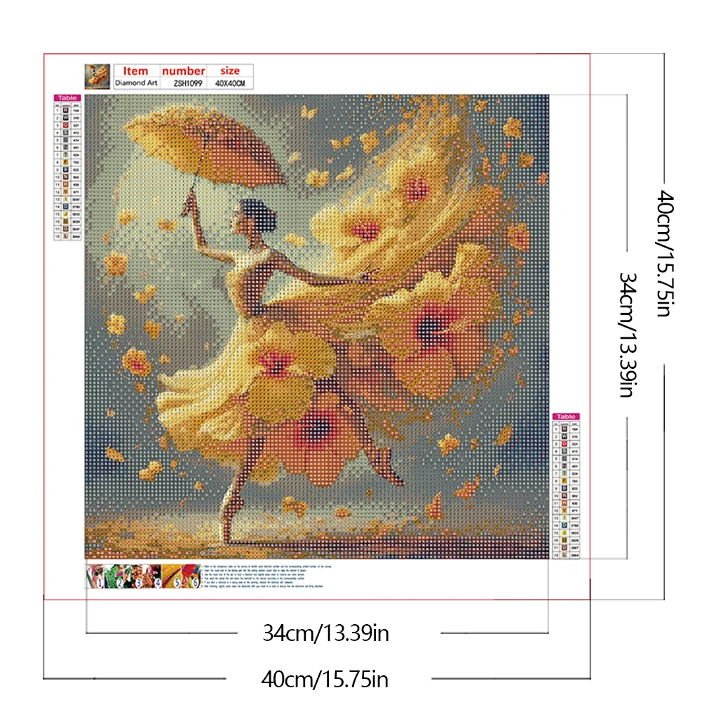 Diamond Painting - Full Round Drill - Gorgeous Skirt Beauty(Canvas|40*40cm)