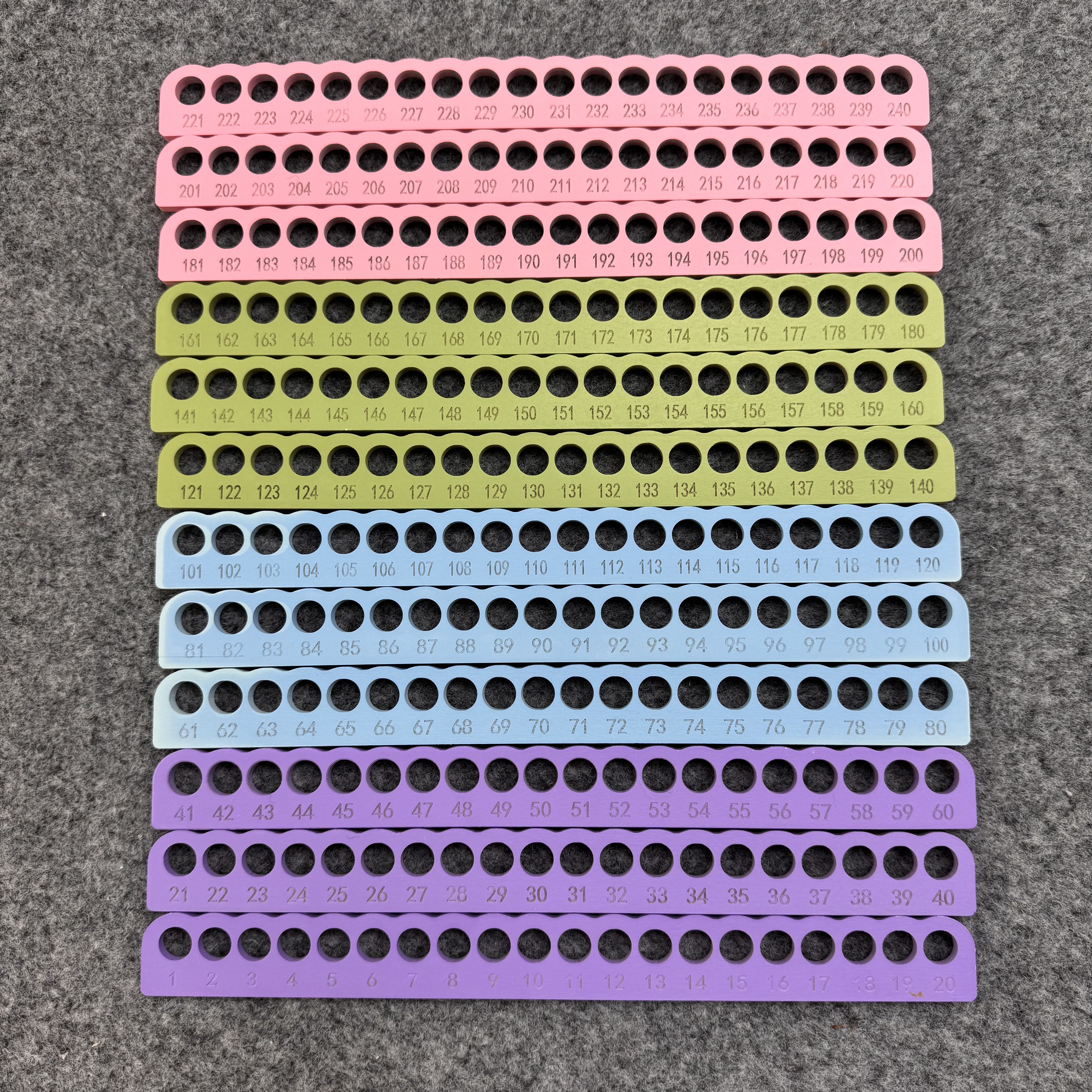 Beech Wood Single-Sided Molding Trim | Numbered 1-240 for Easy Identification | Solid Hardwood Decorative Board Painting Fairy Cross Stitch