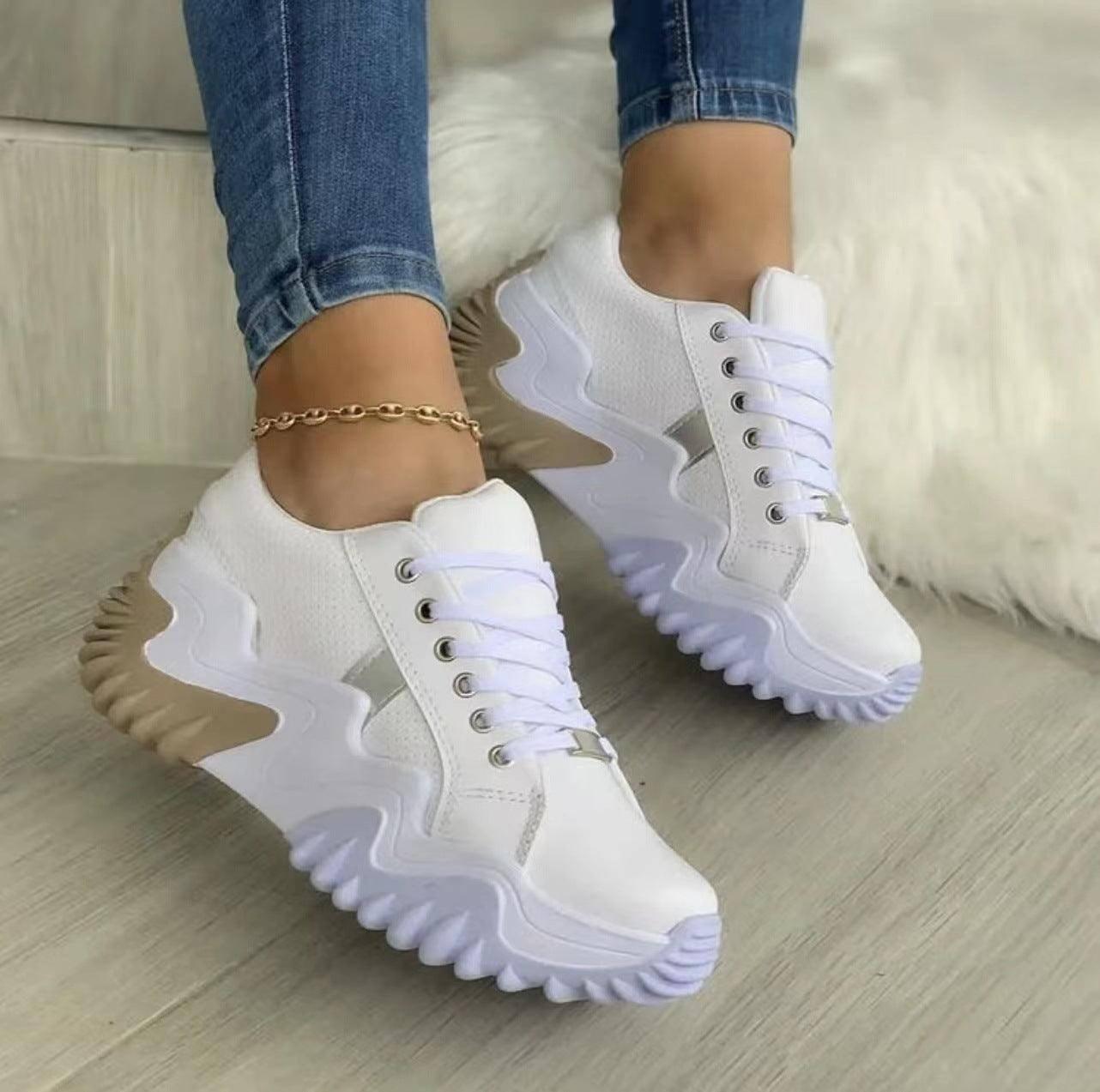 Women Shoes Lace-up Sports Sneakers-5