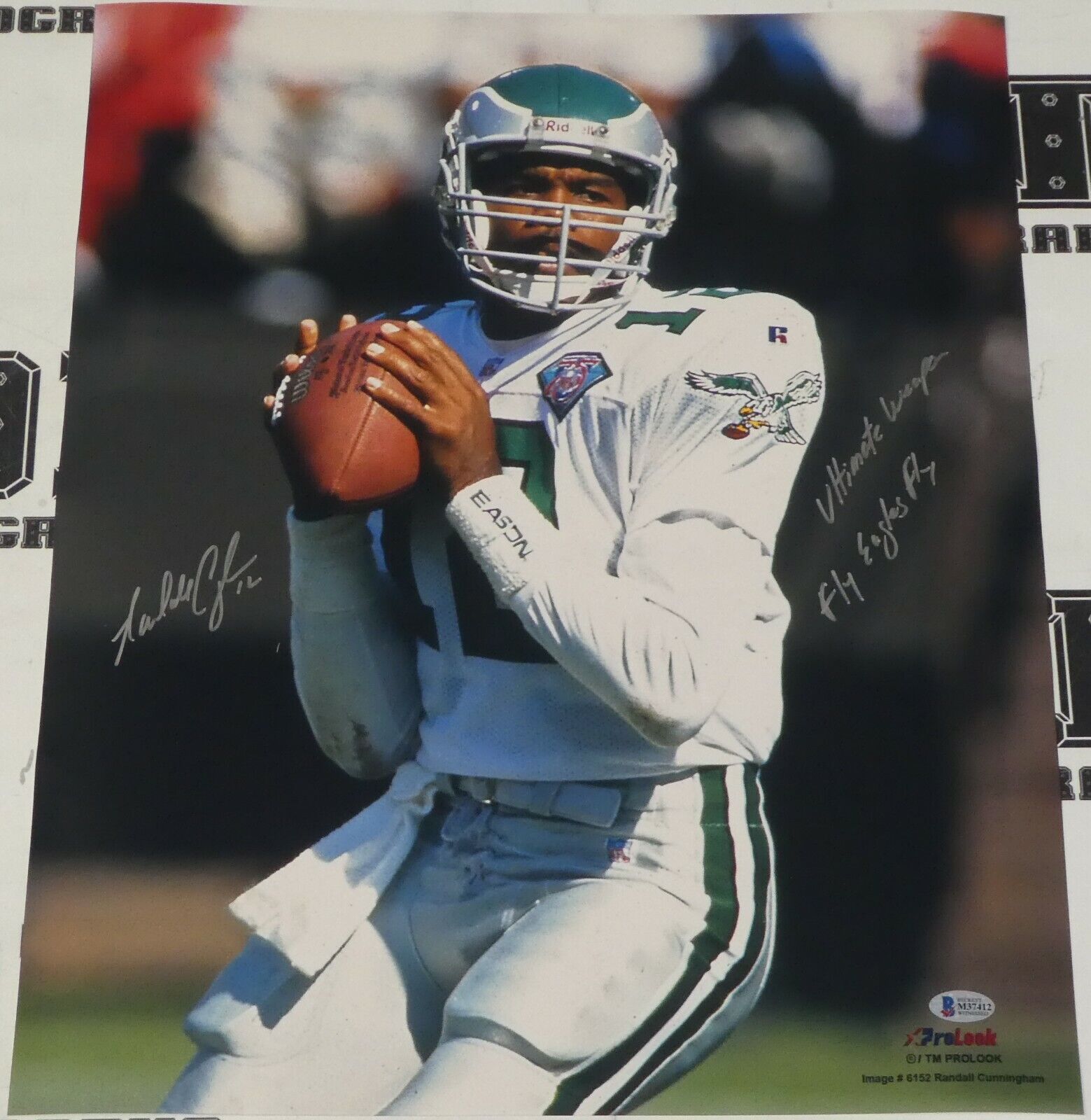 Randall Cunningham Signed Eagles Football 16x20 Photo Poster painting BAS Beckett COA Autograph