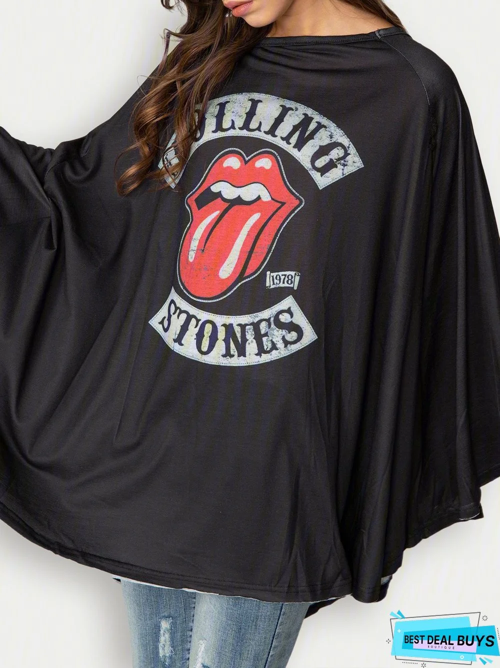 Black Casual Cotton-Blend Tops