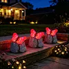 Solar Butterfly Garden Statue Waterproof Imitation Stone Landscape Light for Outdoor Yard Patio Decor for Women Mom Grandma