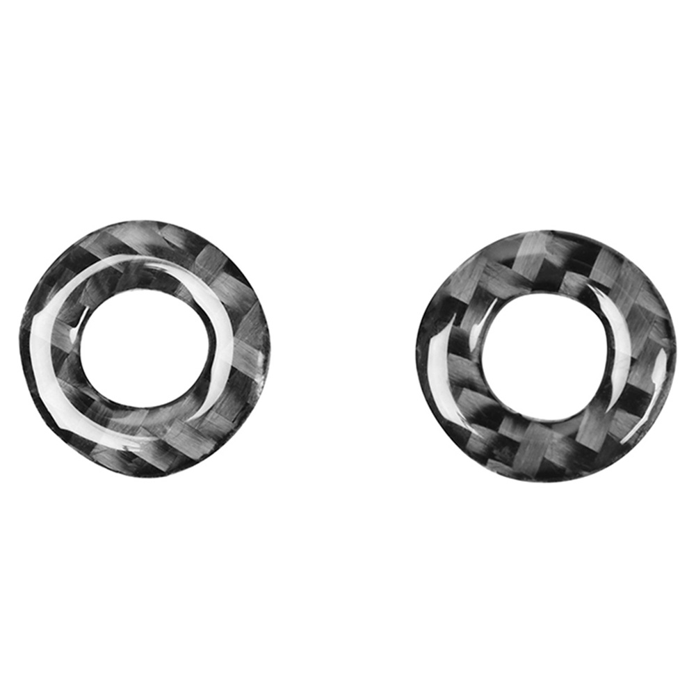 

2pcs Carbon Fiber Door Lock Knob Ring Trim for Dodge Challenger 08-14 LHD, 501 Original