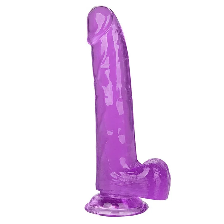 Pornhint Suction Cup Dildo with Balls Purple - 8 Inch