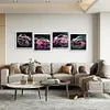 4pcs Diamond Painting -DIY Round Drill Pink Roadster
