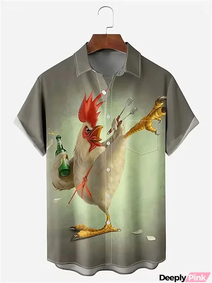 Short Sleeve Men's Chicken Shirt