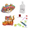 Diamond Painting Acrylic Shaking Head Pumpkin and Cat Desktop Ornaments