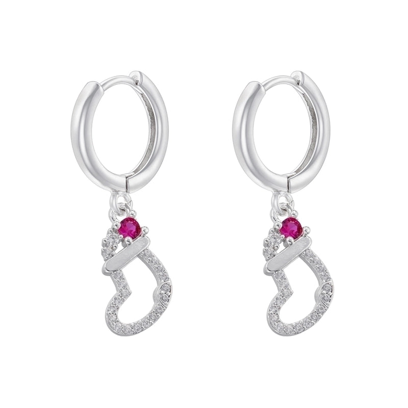 1 Pair Christmas Elegant Romantic Christmas Hat Christmas Tree Santa Claus Inlay Copper Zircon 18K Gold Plated Drop Earrings