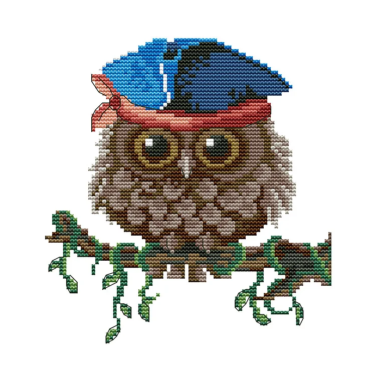 Owl 14CT Printed Cross Stitch Kits (19*22CM) fgoby
