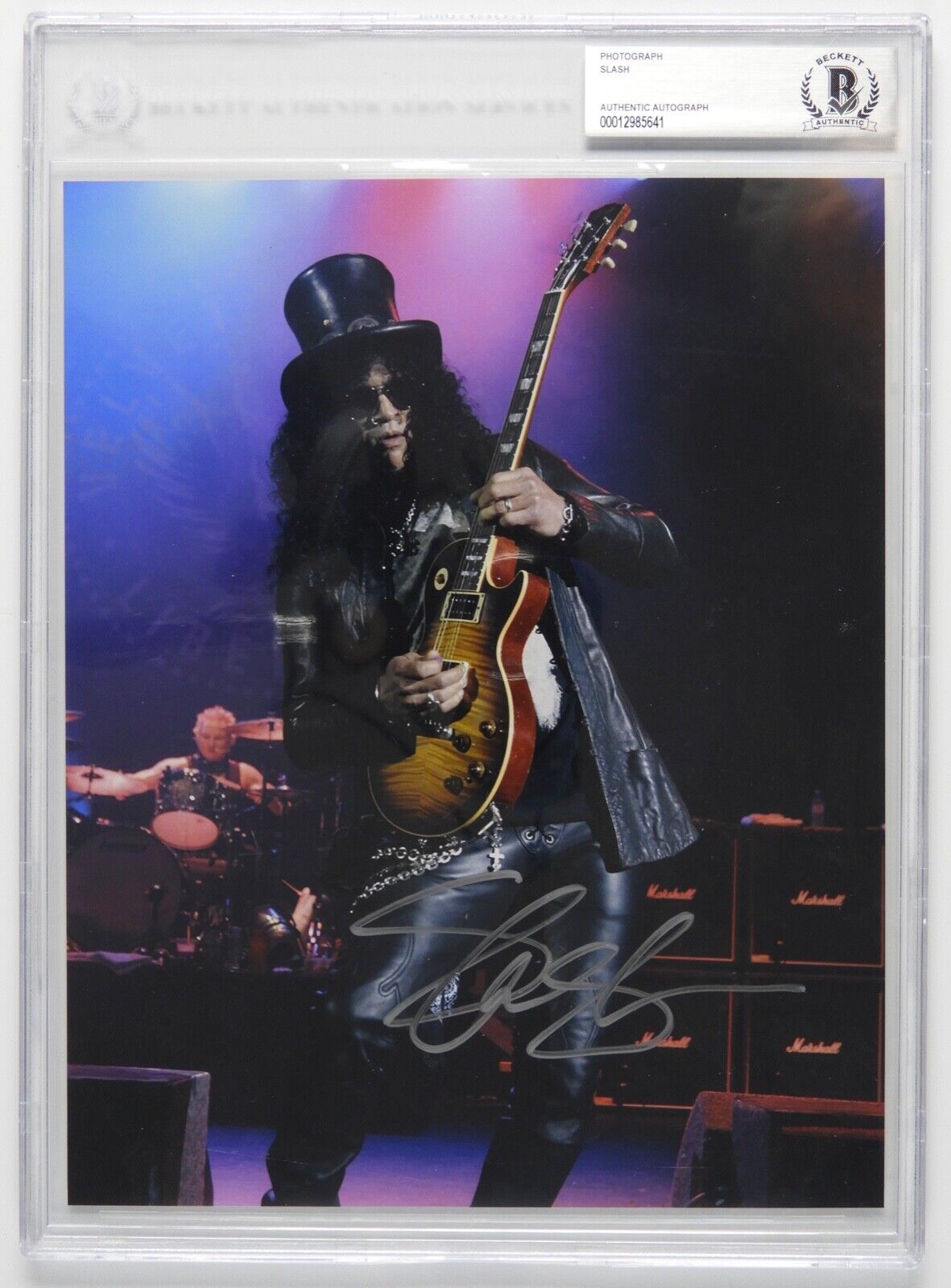 Slash Autograph Signed Slabed Beckett 8 x 10 Guns n Roses Encapsulation