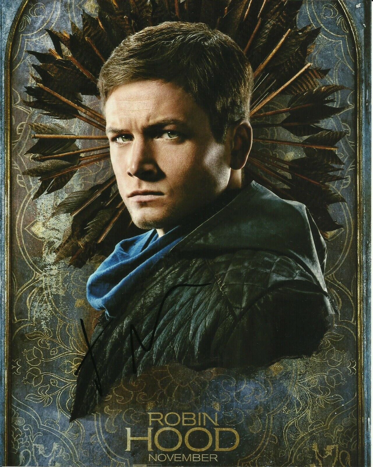 TARON EGERTON SIGNED ROBIN HOOD Photo Poster painting UACC REG 242