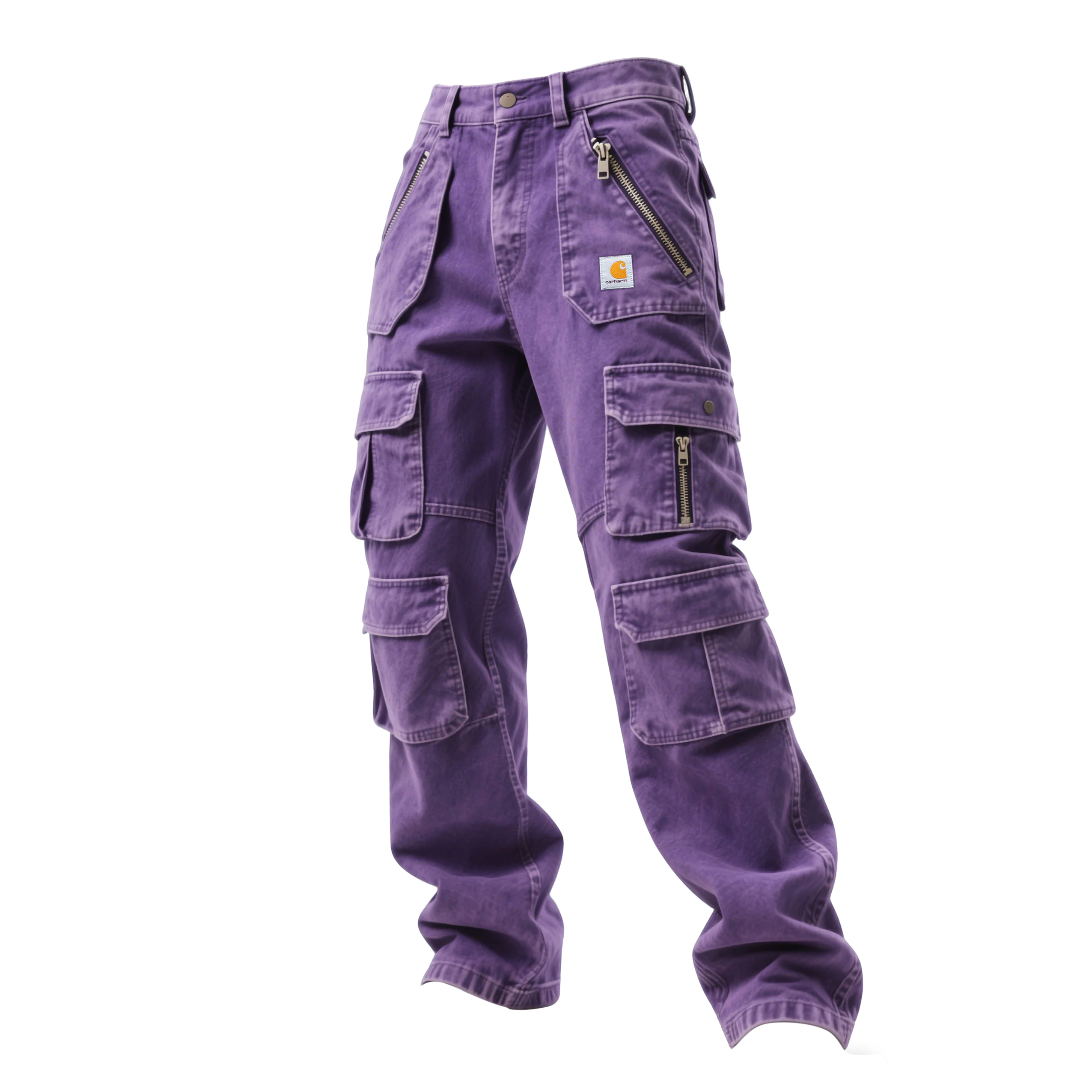 Street Style Multi-functional Multi-pocket Multi-zipper Retro Washed Cargo Trousers