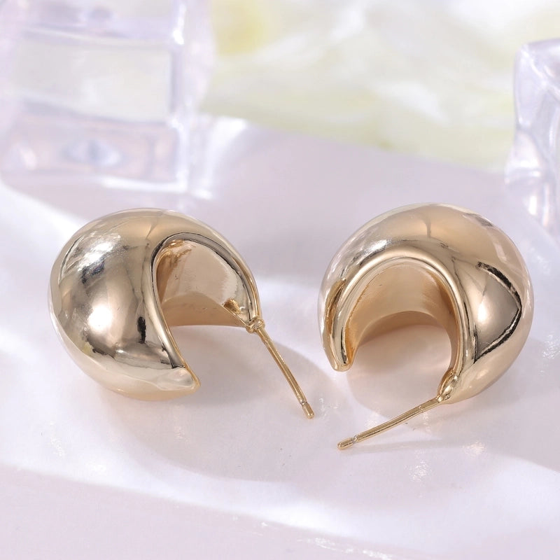 1 Pair Minimalist Geometric Brass Ear Studs