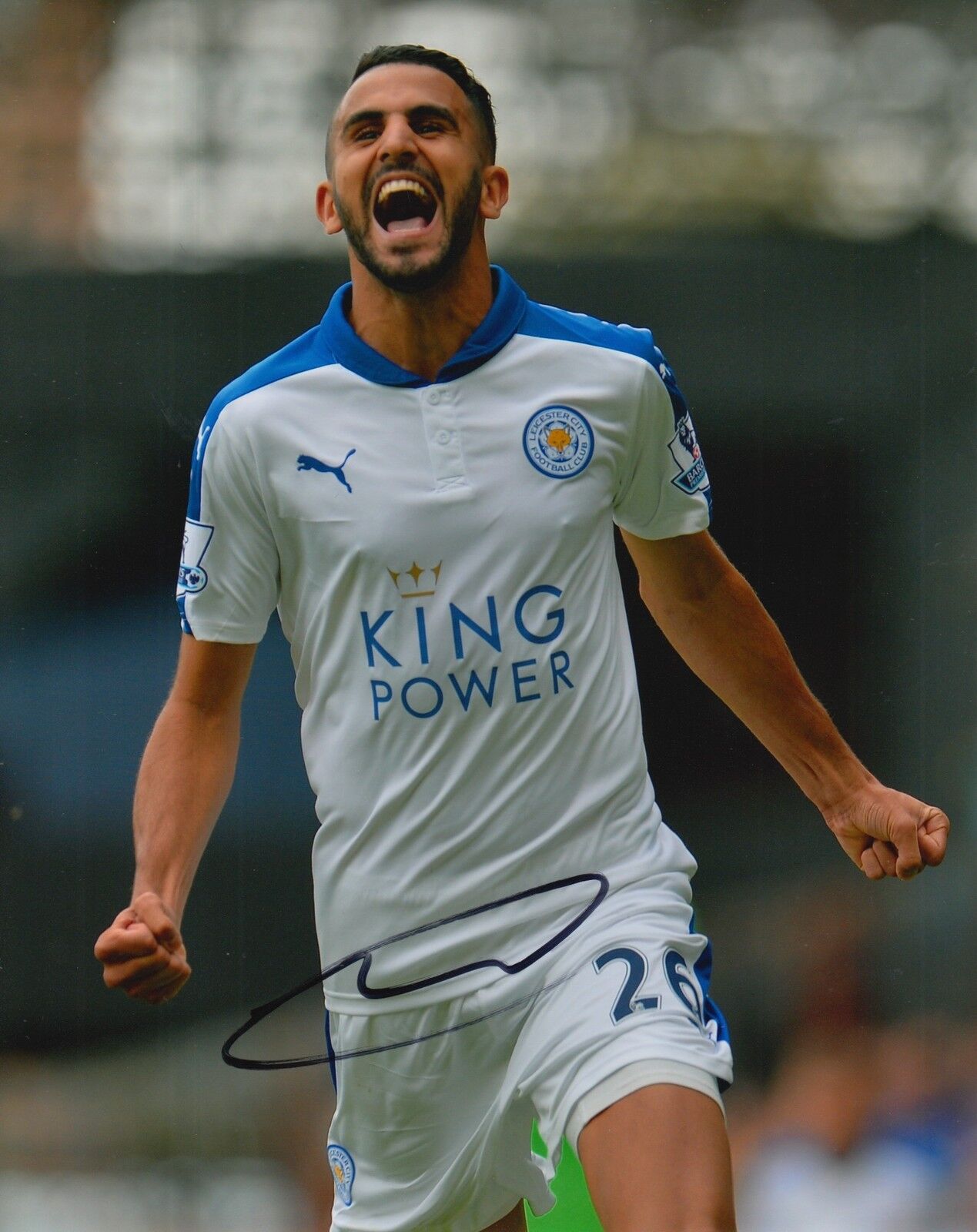 LEICESTER CITY HAND SIGNED RIYAD MAHREZ 10X8 Photo Poster painting 2.