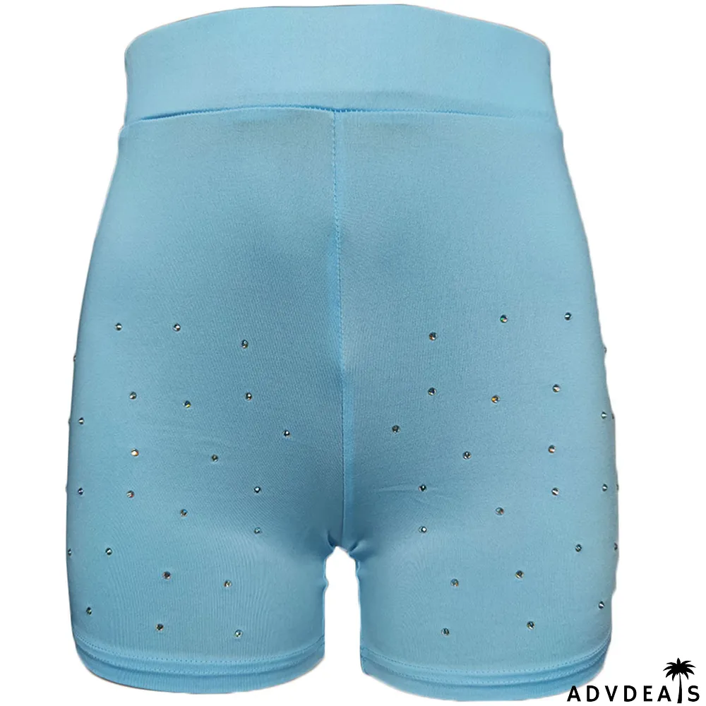 Solid Color Stitching Mesh Top Camisole Suit