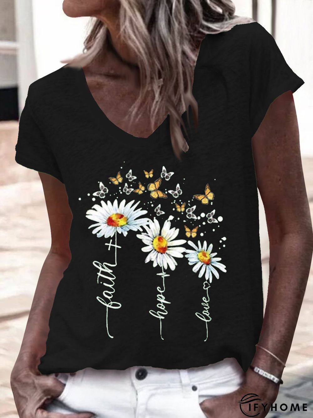 Casual Cotton Blends Floral Shirts & Tops | IFYHOME