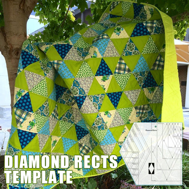 Diamond Rects Quilt Template With Instructions