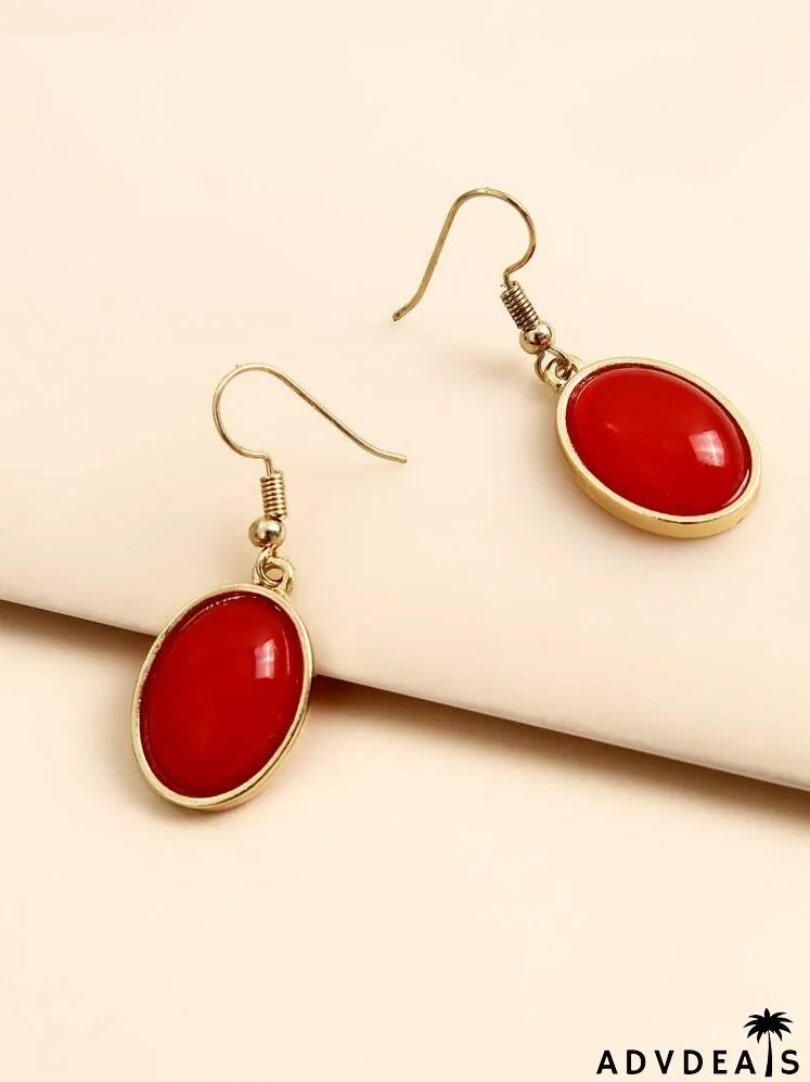 Oval Drop Earrings