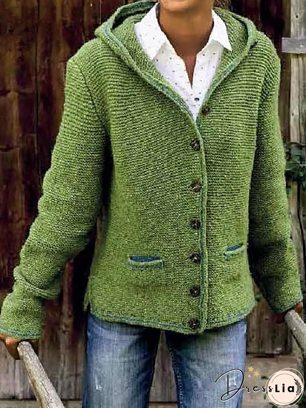 Hooded Knitted Cardigan Sweater Sweater coat for Women