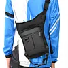 Men Drop Leg Bag Multipocket Fanny Pack Motorcycle Waist Bag for Walking (Black)