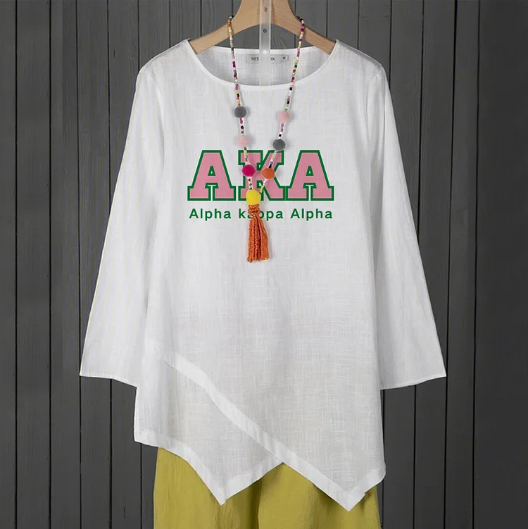 Casual loose all-match solid color long-sleeved T-shirt