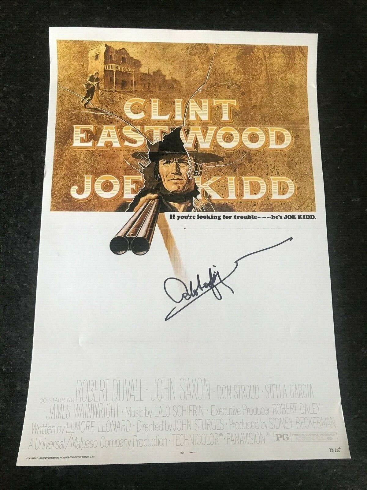 * LALO SCHIFRIN * signed 12x18 poster * JOE KIDD * COMPOSER * COA * 1