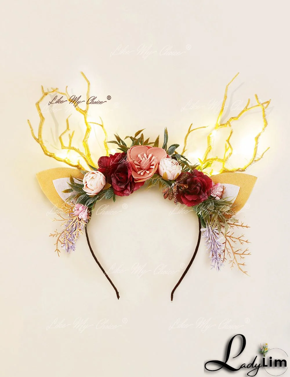 Lavender Flower Christmas Reindeer Headband | LikeMyChoice®