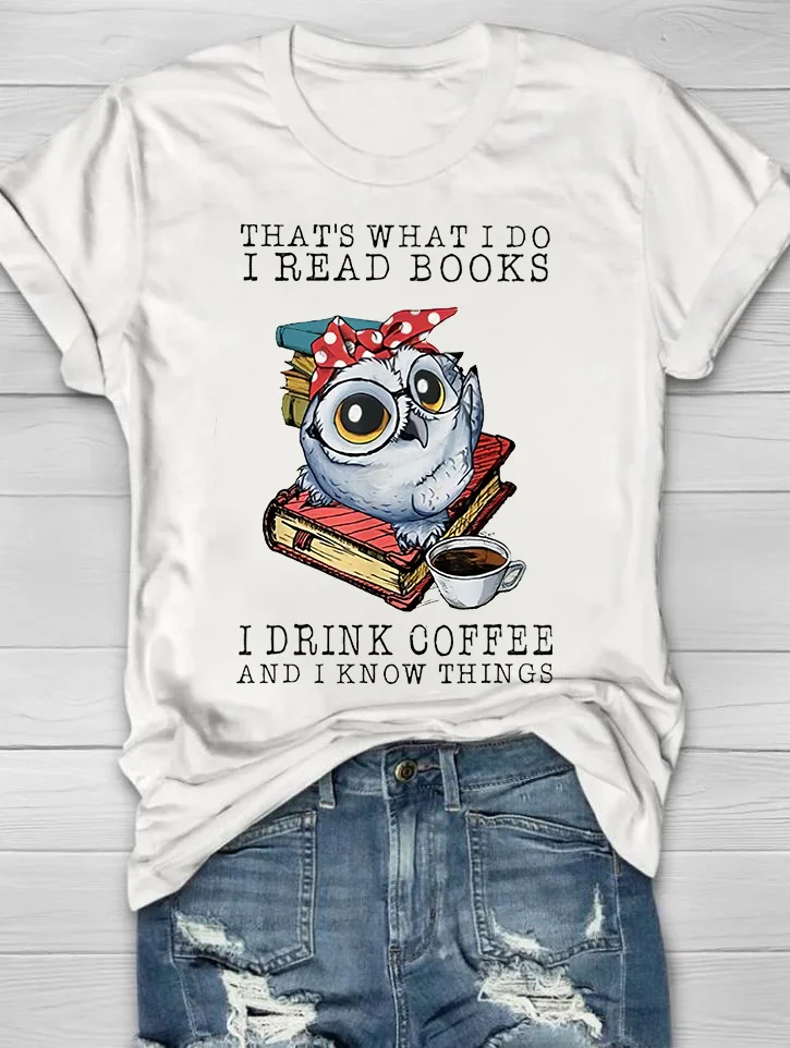That's What I Do I Read Books Printed Crew Neck Women's T-shirt
