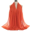 Plain Color Soft Chiffon Long Gauze Shawl Women Hijab