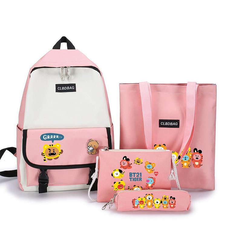 BT21 Tiger Baby Four-piece Backpack