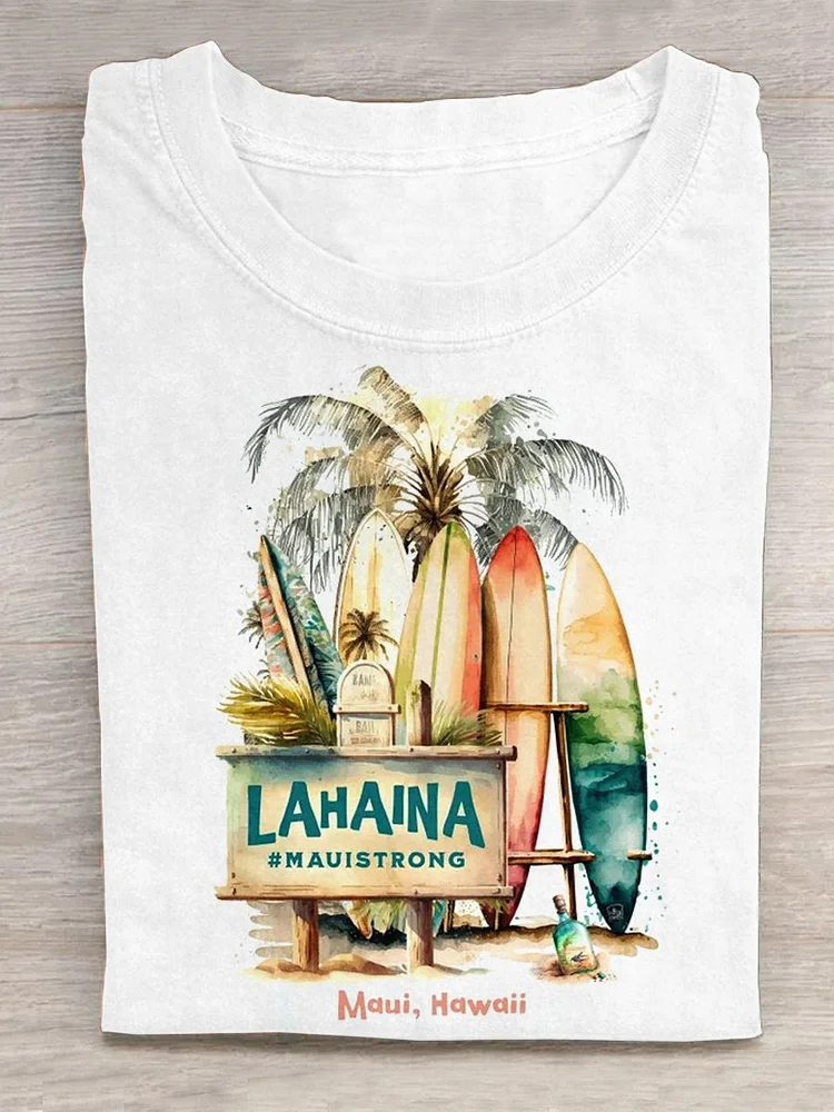 Lahaina Banyan Maui Strong Support Art T-shirt