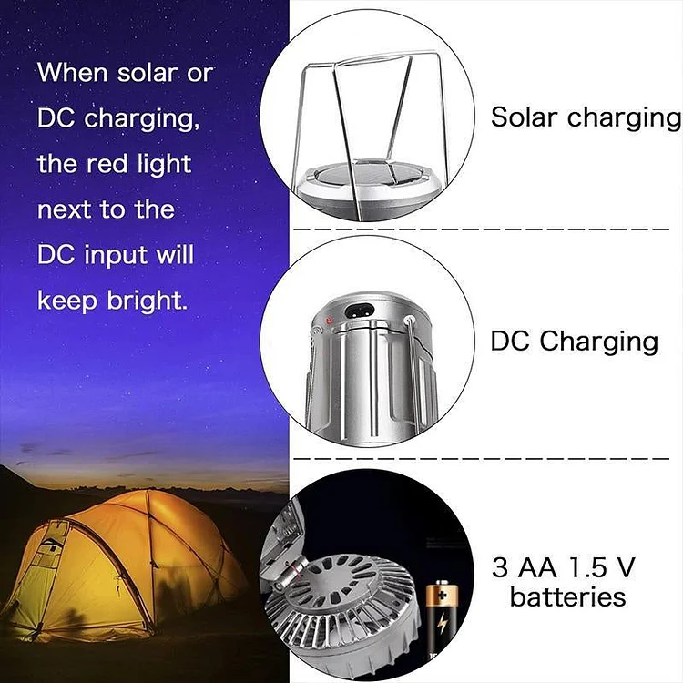 Portable Solar Camping Lantern Light for Outdoors