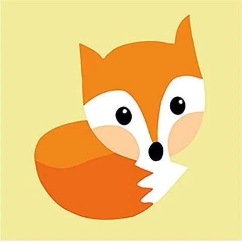 DIY Acrylic Painting, Paint by Number Kits for Kids Beginner - Little Fox 8" x 8"、bestdiys、sdecorshop