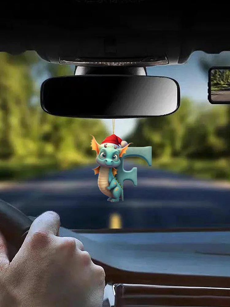 Christmas Cute Dragon Pendants Acrylic Letter Shaped Exquisite for Xmas Tree Car