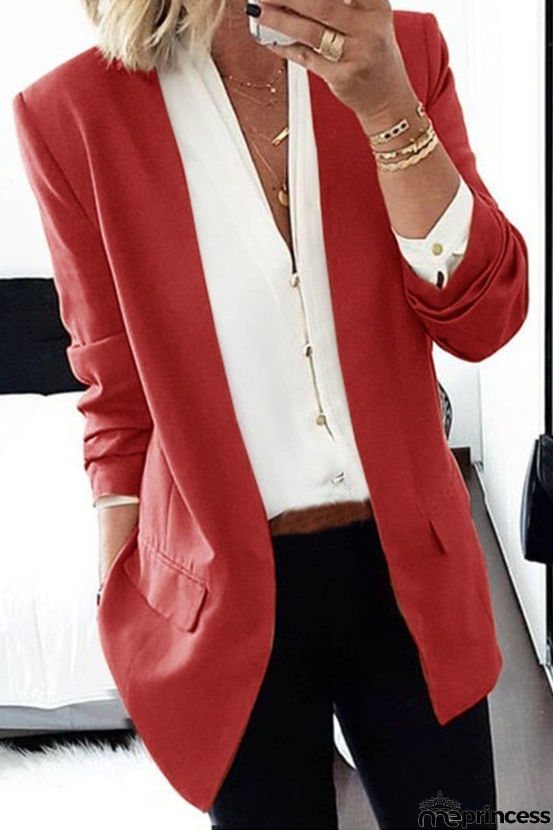 Casual Street Solid Solid Color Turndown Collar Outerwear