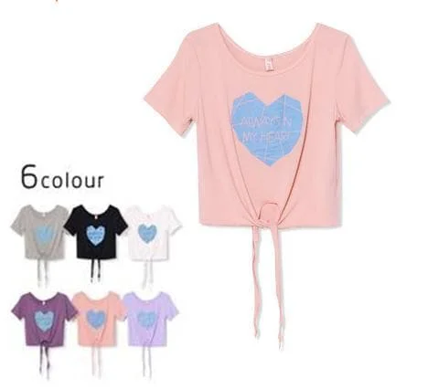 6 Colors Loose Crop Top Short Exposed Navel T-shirt SP152091