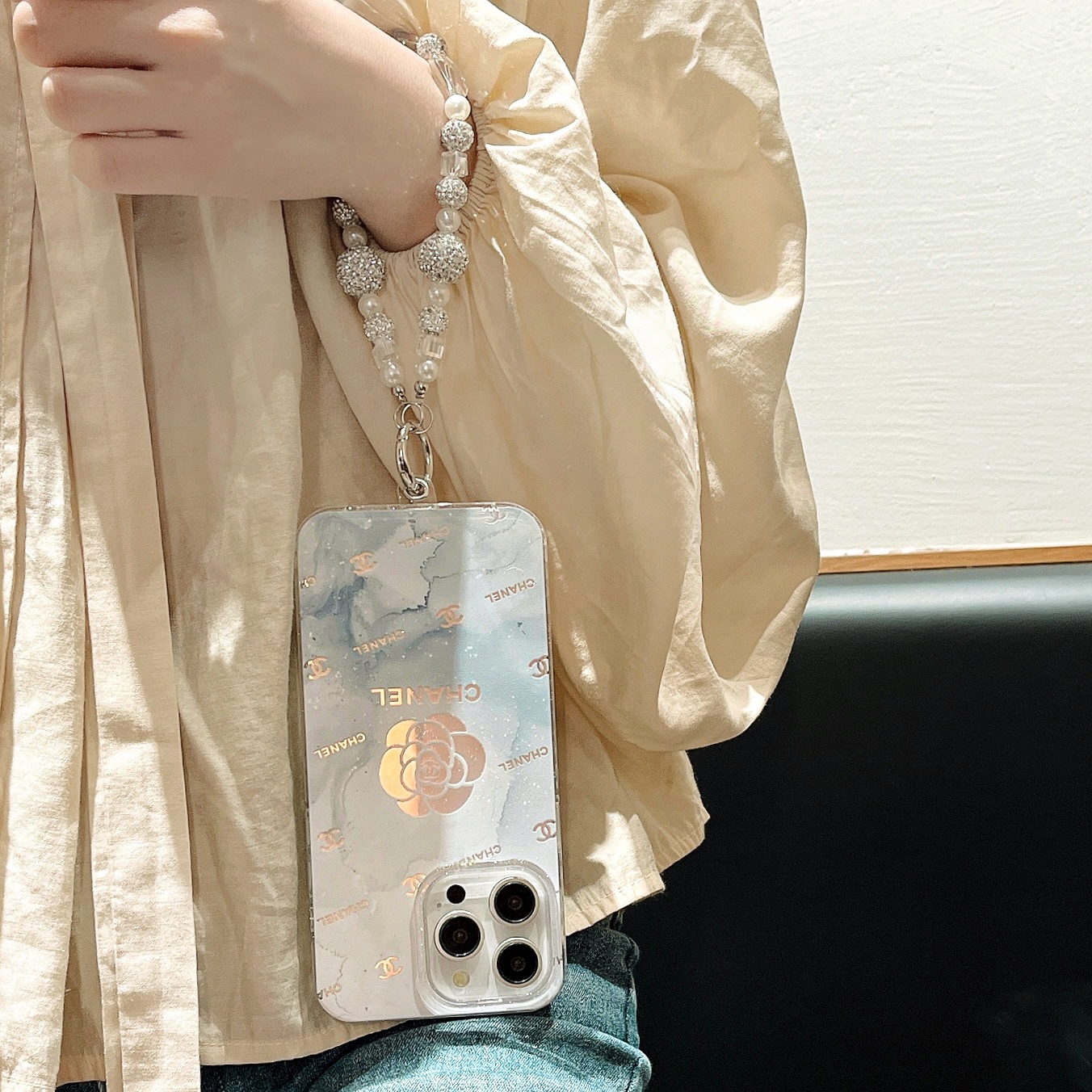 Chanel Camellia Laser Luxury Letter Combination Apple iPhone Case