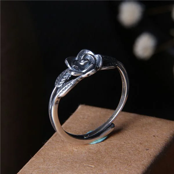 Sterling Silver Classical Rose Flower Ring