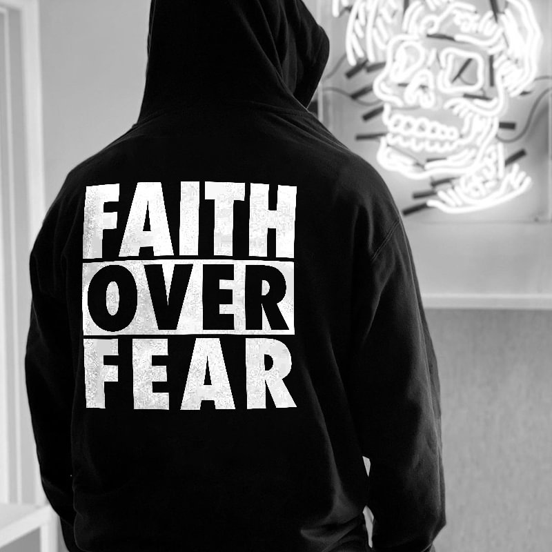 Faith Over Fear Printed Men's Hoodie -  UPRANDY