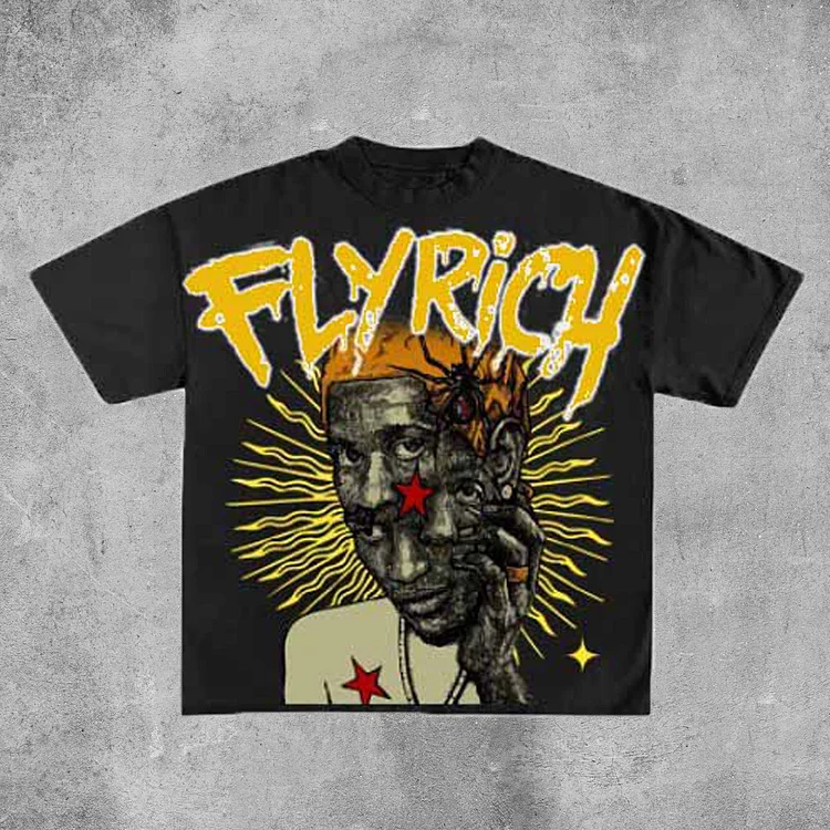 Art Is No Crime But Fly Rich Graphic Cotton T-Shirt